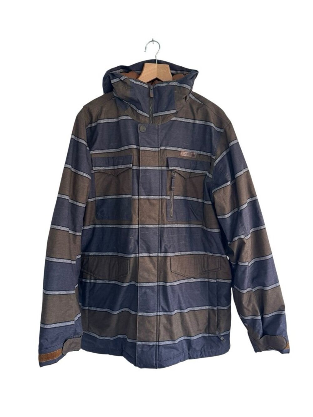 Burton X Mountain Dew Dryride Chittagong Men's Sz L Brown Blue Snowboard Jacket